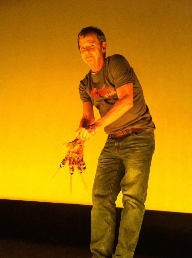 putting on the glove