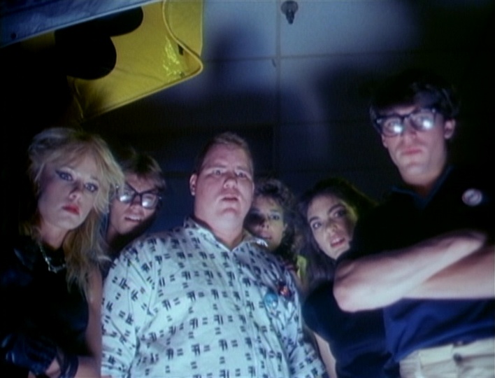 Quigley (left) and crew in Sorority Babes